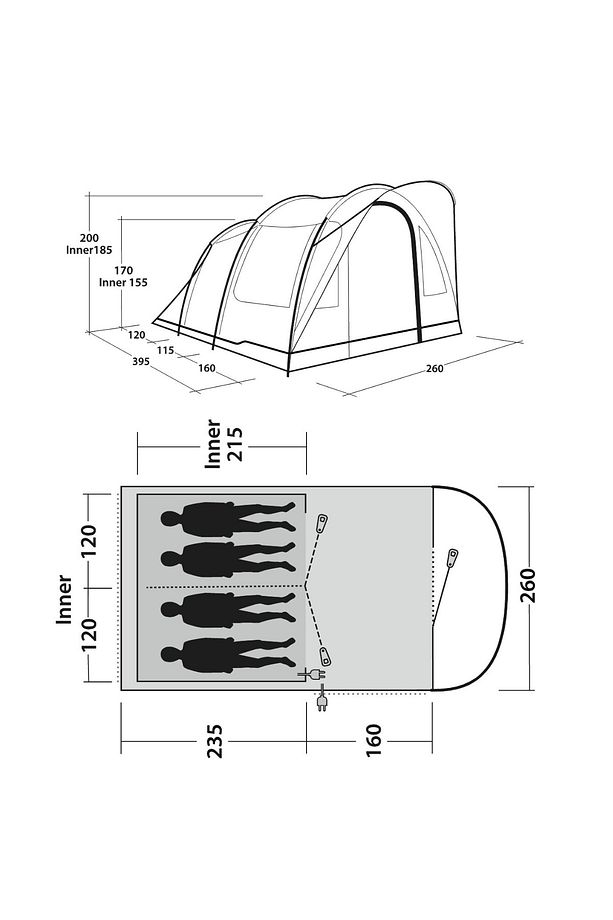 Sky 4 Blackroom 12 M² - 4 Kişilik Yüksek Aile Çadırı - 6