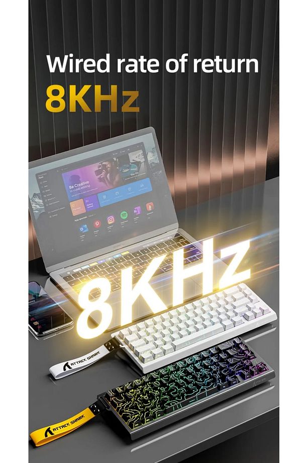 X68PRO HE Wireless Kablosuz Rapid Trigger Snap Tap Hall Efect Keyboard Magnetic Switch - 4