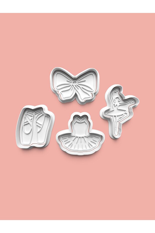 Ballet Cookie Mold and Sugar Dough Mold Set of 4 0821-Set
