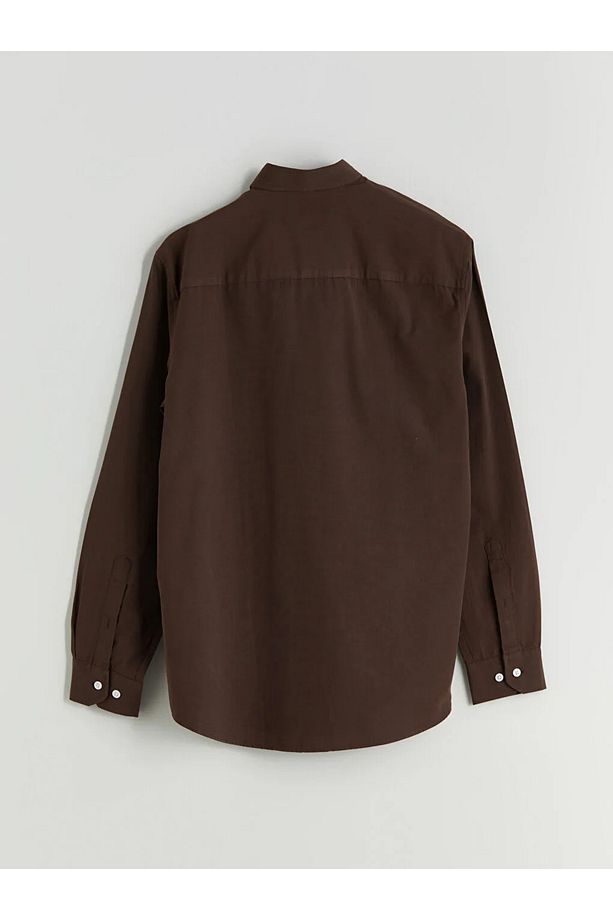 LCWAIKIKI Classic Kahverengi Regular Fit Uzun Kollu Poplin Erkek Gömlek - 2