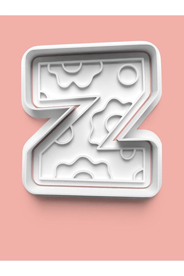Patterned Letter Z Cookie Mold and Fondant Mold