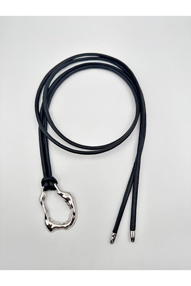 Tie-Up Silver Buckle Rope Belt Women's Belt Dress Belt Shirt Belt
