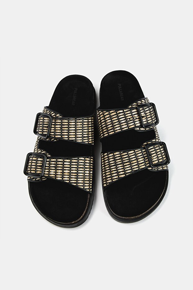 صندل مسطح مطبوع مع مشبك - 3