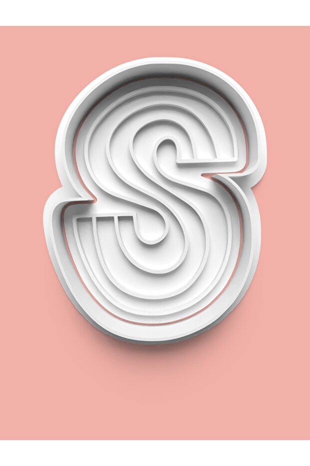 Patterned Letter S Cookie Mold and Fondant Mold