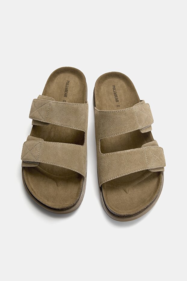 Tokalı düz deri sandalet - 3