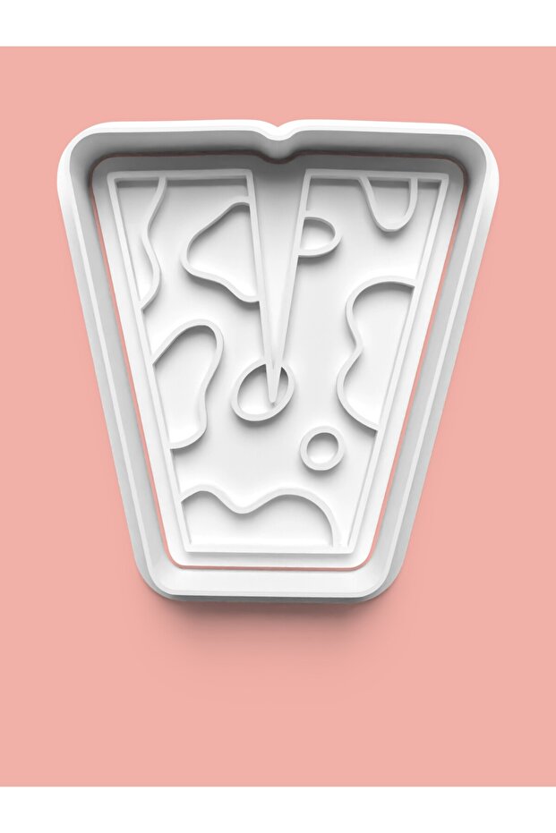 Patterned Letter V Cookie Mold and Fondant Mold