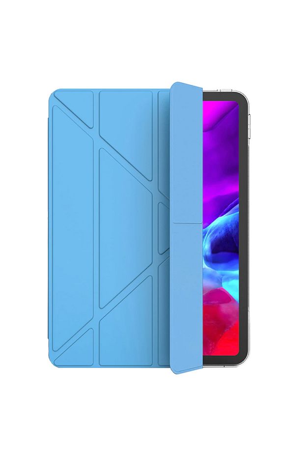 Apple iPad Air 4 Nesil Uyumlu A2316 A2324 A2325 A2072 Smart Cover Üçgen Stand Arkası Şeffaf Tablet K - 2
