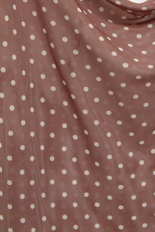 Puantiye tül midi elbise - 6