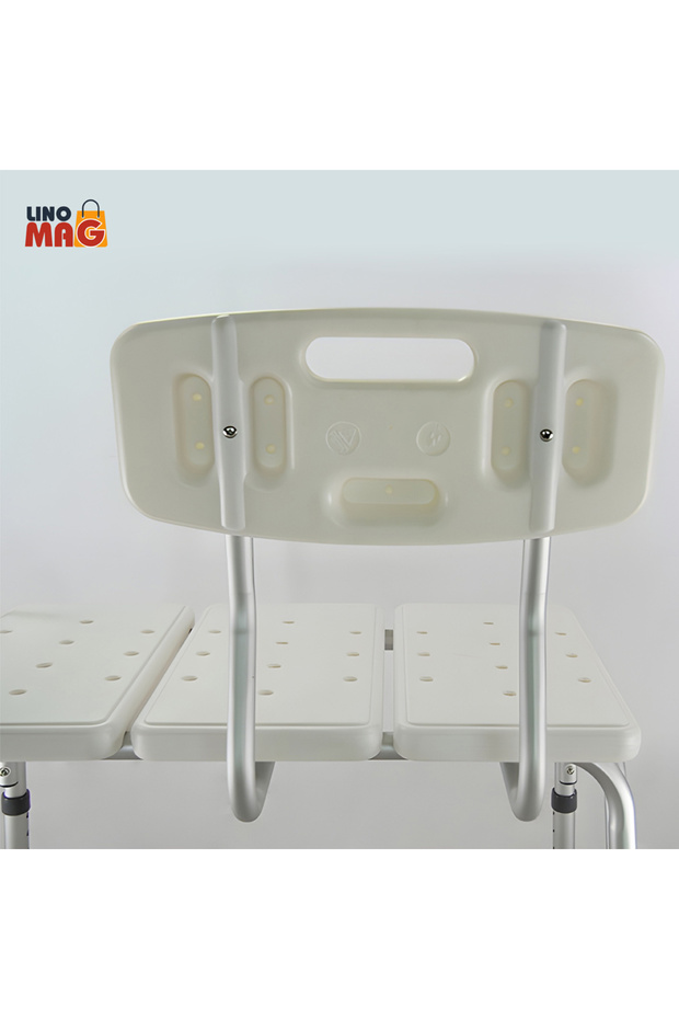 ® Bath Transfer Bench, Adjustable Height, Reversible Backrest & Handle, White - 10