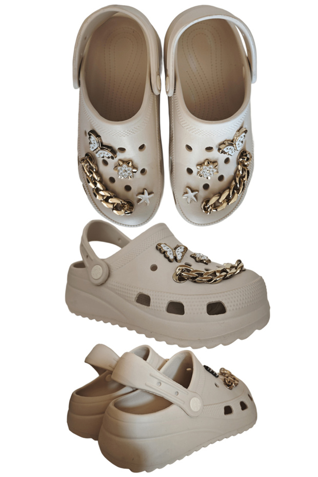 205 Anatomical Stone Chain Ecru Eva Beach Sea Daily Women's Slippers