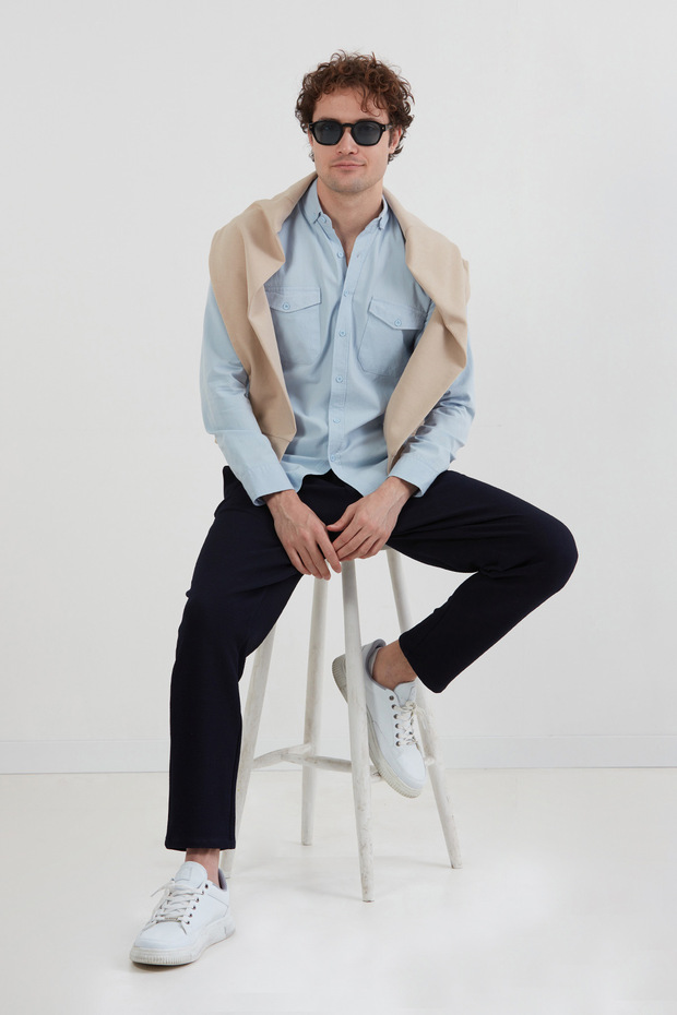 Basic Çift Cepli Gömlek - 2