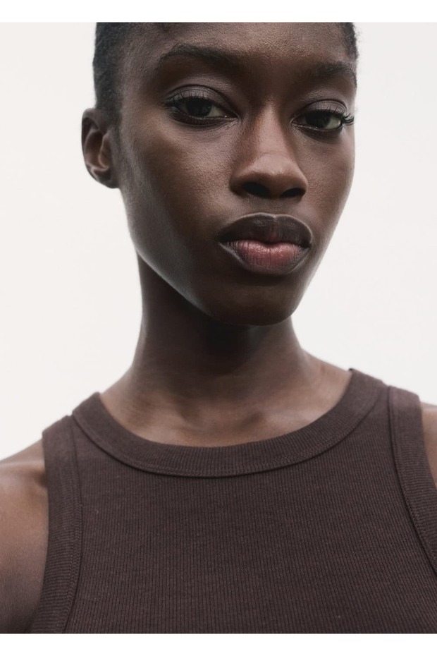 Lastik örgü pamuklu bluz - 8