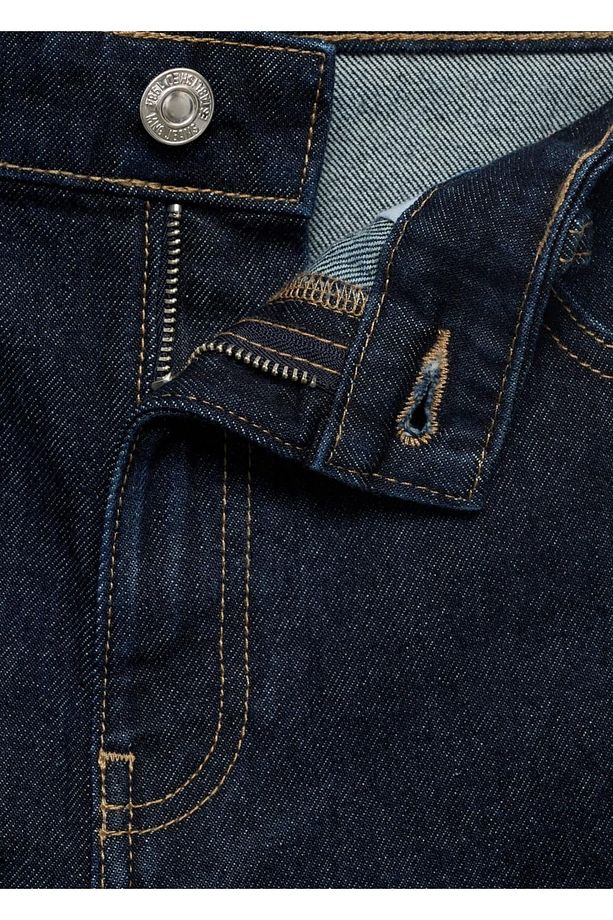 Yüksek bel düz kesim denim şort - 6