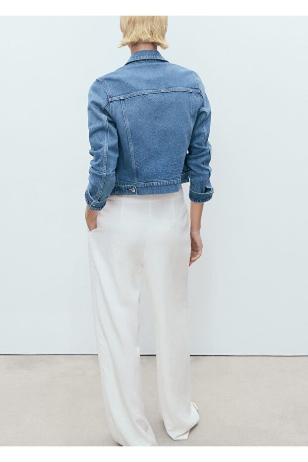 Cepli denim ceket - 4