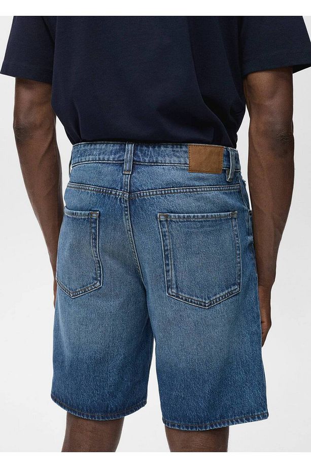 Regular fit jean bermuda şort - 7