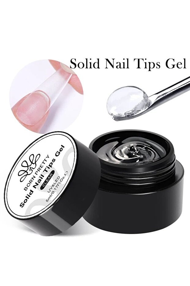 Solid Nail Tips Gel(Clear/Şeffaf)-5g - 3