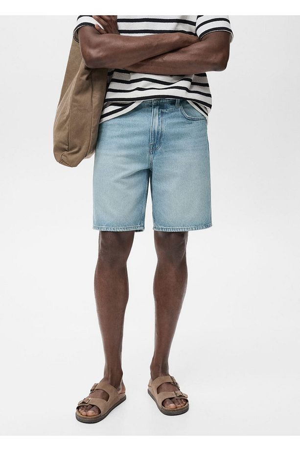 Regular fit jean bermuda şort - 1