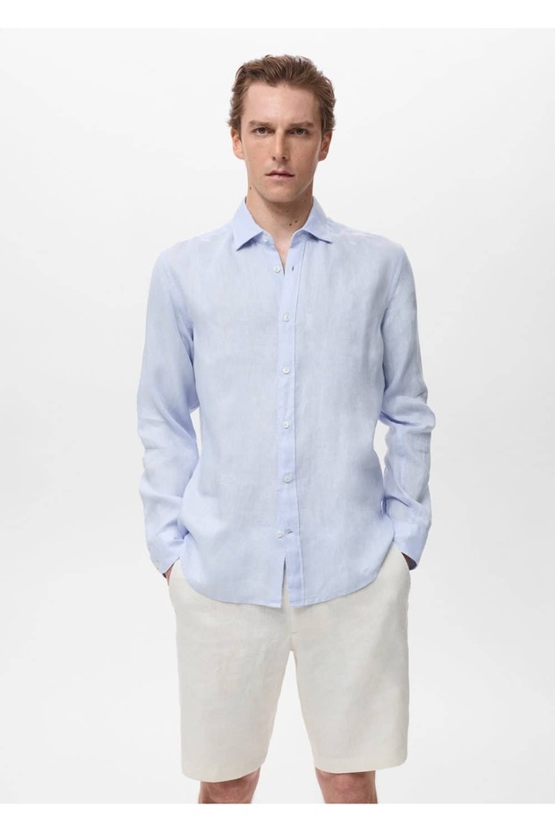 %100 keten gömlek - 1