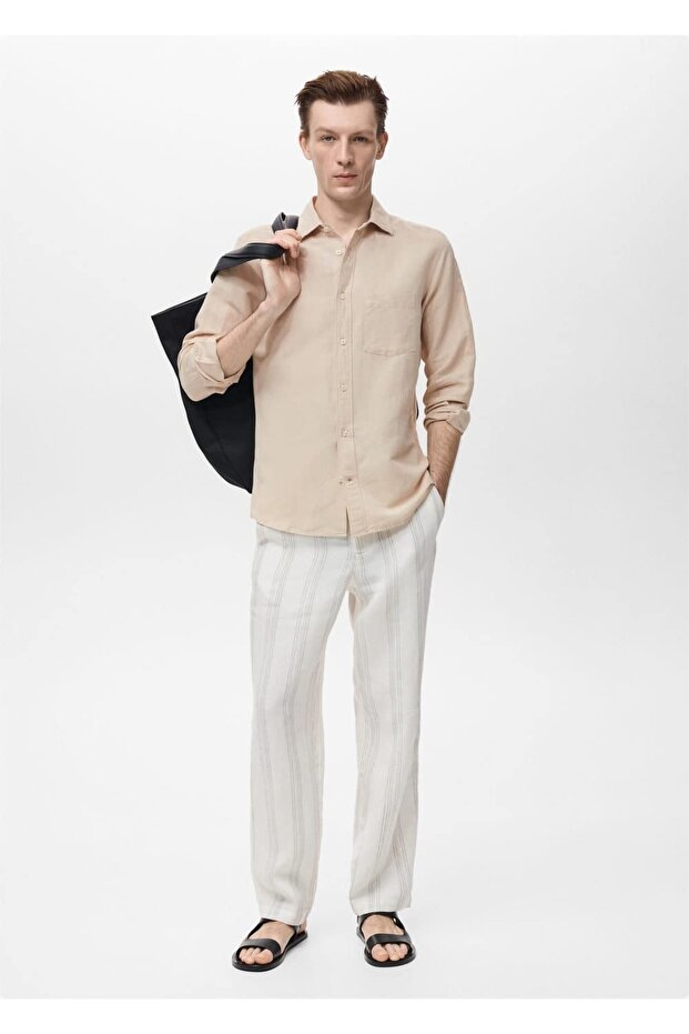 Cepli keten gömlek - 2