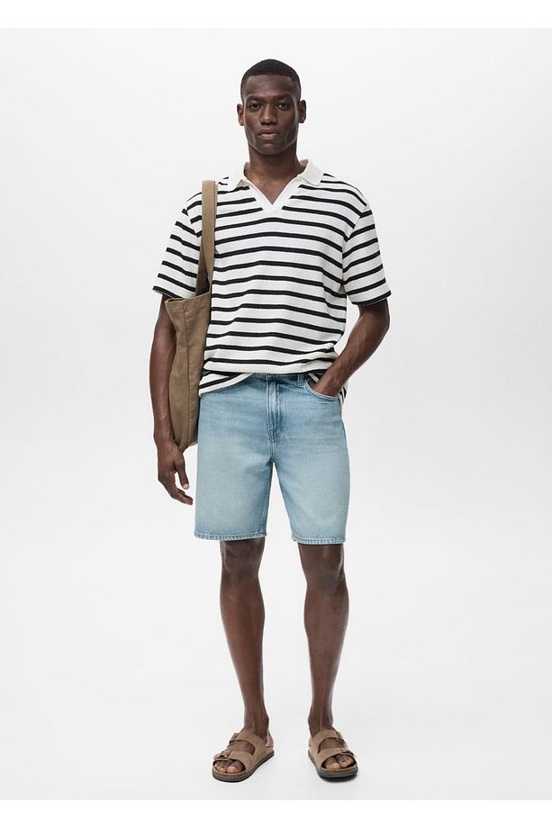 Regular fit jean bermuda şort - 2