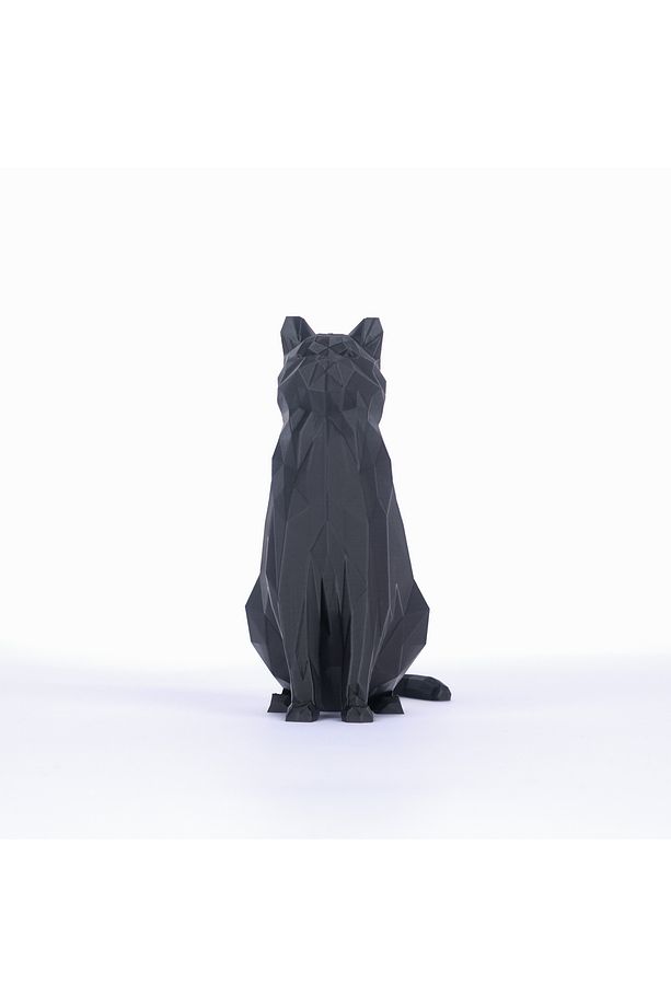Geometrik Kedi Biblo – 13 cm Low-Poly Dekor - 3