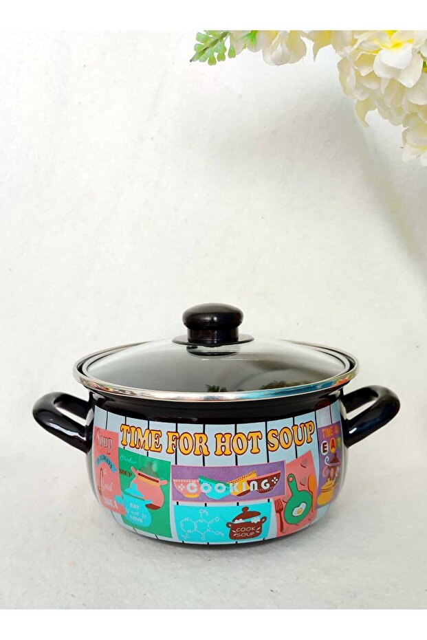 Hot Soup Enamel Pot 2.7 Liter 20 cm Milk Yogurt Soup Stove Pot