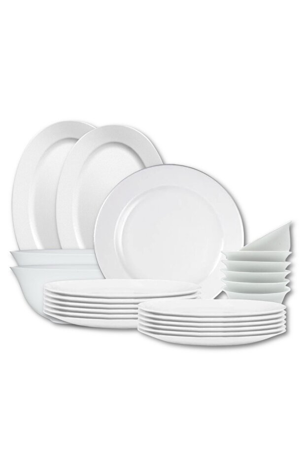 36 Pcs Opal ware Dinner set Dinner, Soup & Dessert plate Bowls Serving bowl Serving plate