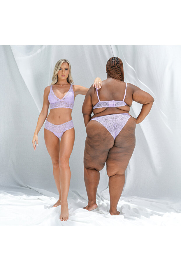 The Edie Eco recycled lace Brief - Lavendar