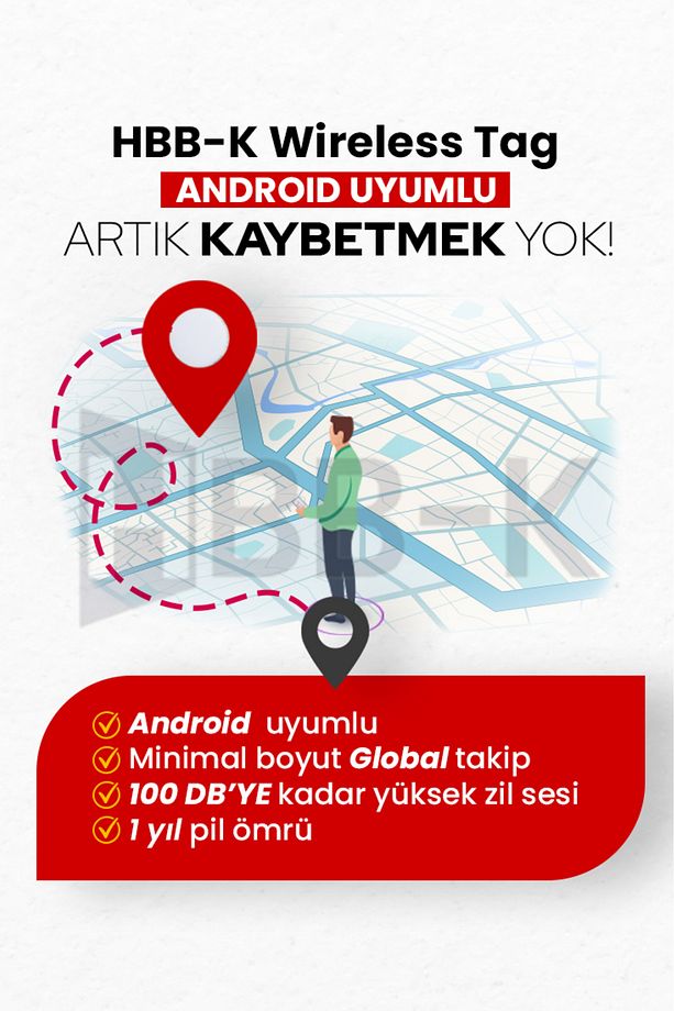 Android Wireless Airtag Akıllı Takip Cihazı Siyah (sadece Android Uyumlu) - 3