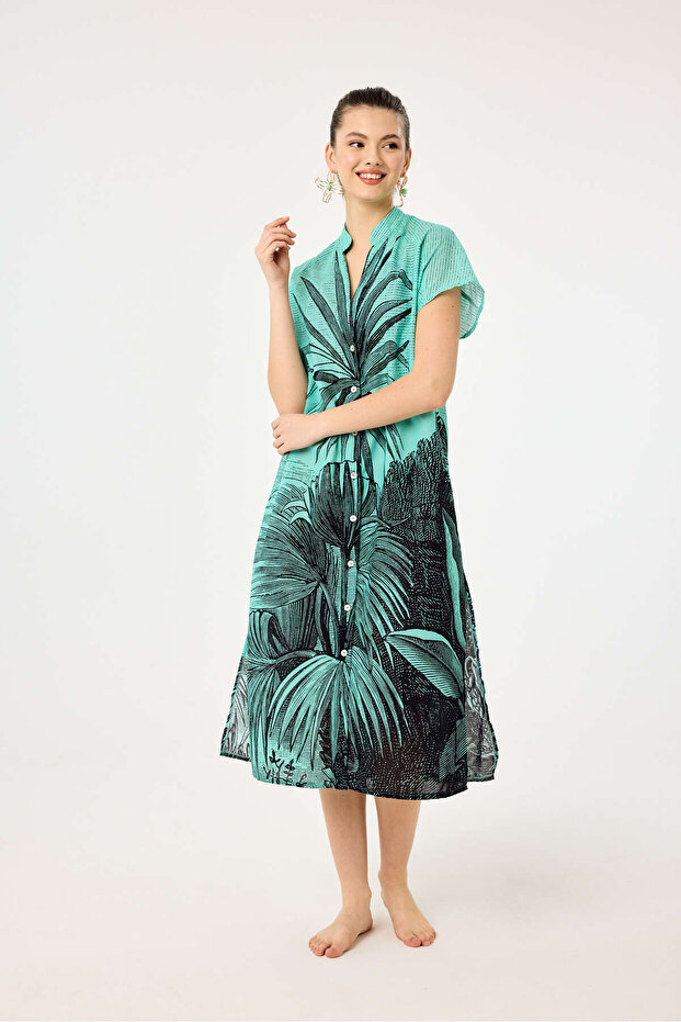 Bora Bora Düğmeli Elbise - 8