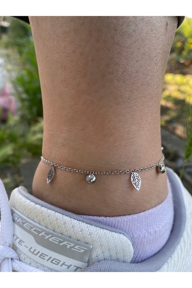 Anklet Steel Leaf Pattern Model - 5