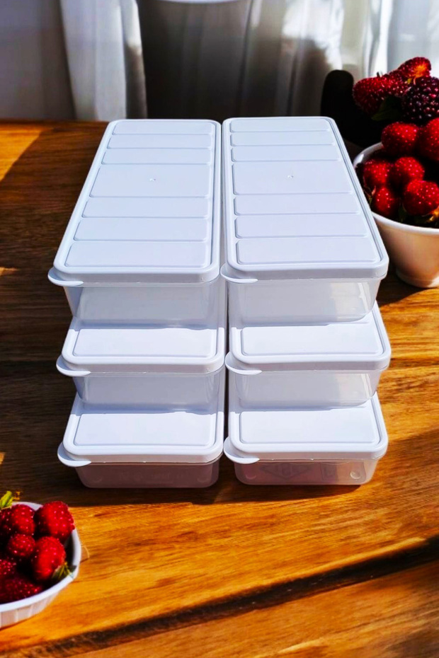 West Home Luxury Storage Container Set of 6 Selka Stylish Box That Can Enter Microwave and Deep Freezer White