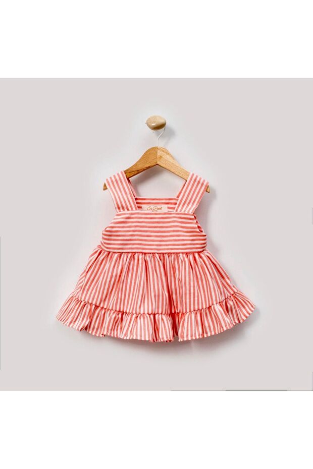 Baby Girl Child Linen Dress with Strap Slim Fit Is a Size up Can Choose