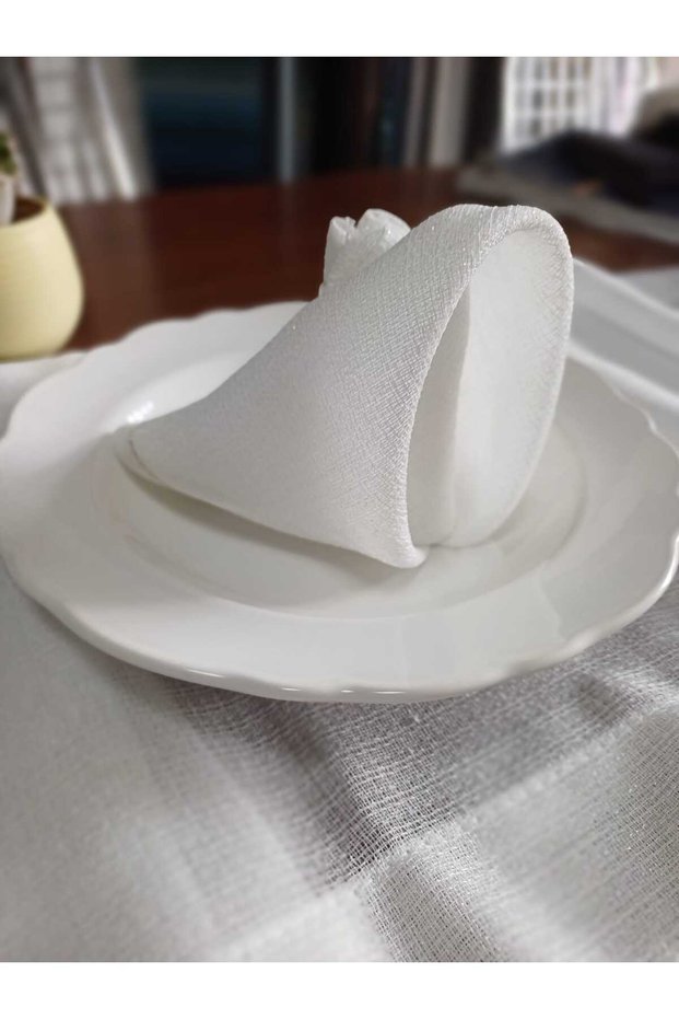 6-Piece Linen American Service / Supla / Napkin Gold Detail
