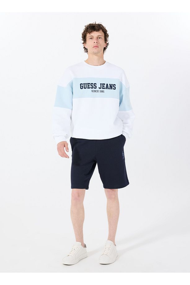Lacivert Erkek Loose Fit Desenli Sweat Şort M5GD10KCN01G7V2 CLOVIS SHORTS - 2