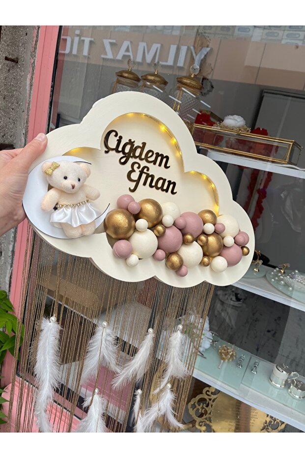 Ahşap bulut kapı süsü . - 1