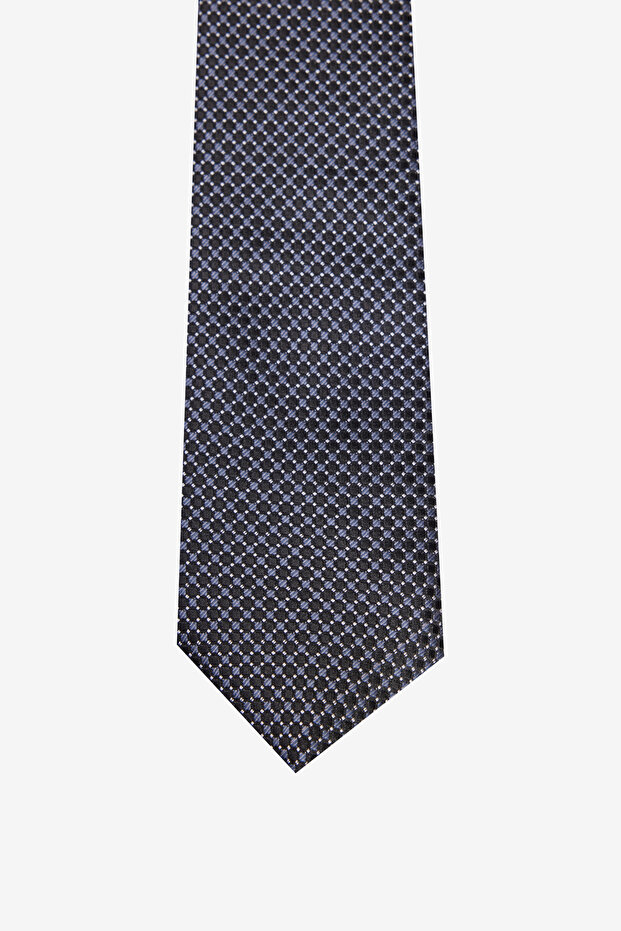 Erkek Siyah-Gri Desenli Kravat - 2