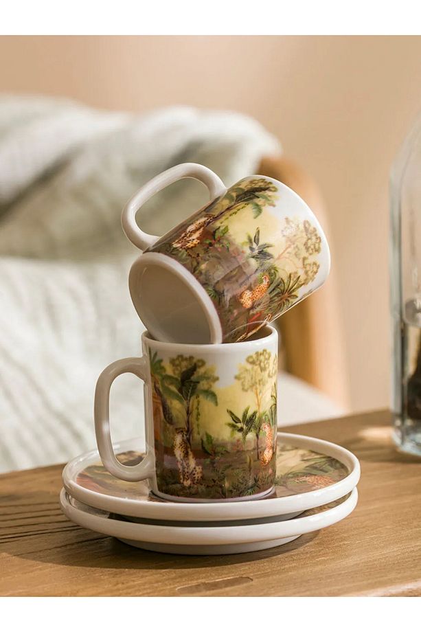 LCW HOME Karışık Baskılı 2 Kişilik Porselen Kahve Fincan Takımı 90 ml - 2