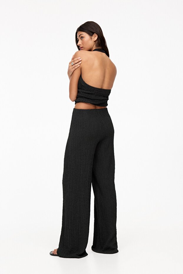 Kırışık efektli rustik pantolon - 4