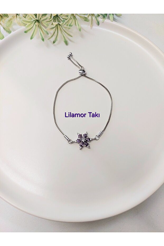 Zircon Stone Lotus Flower Bracelet