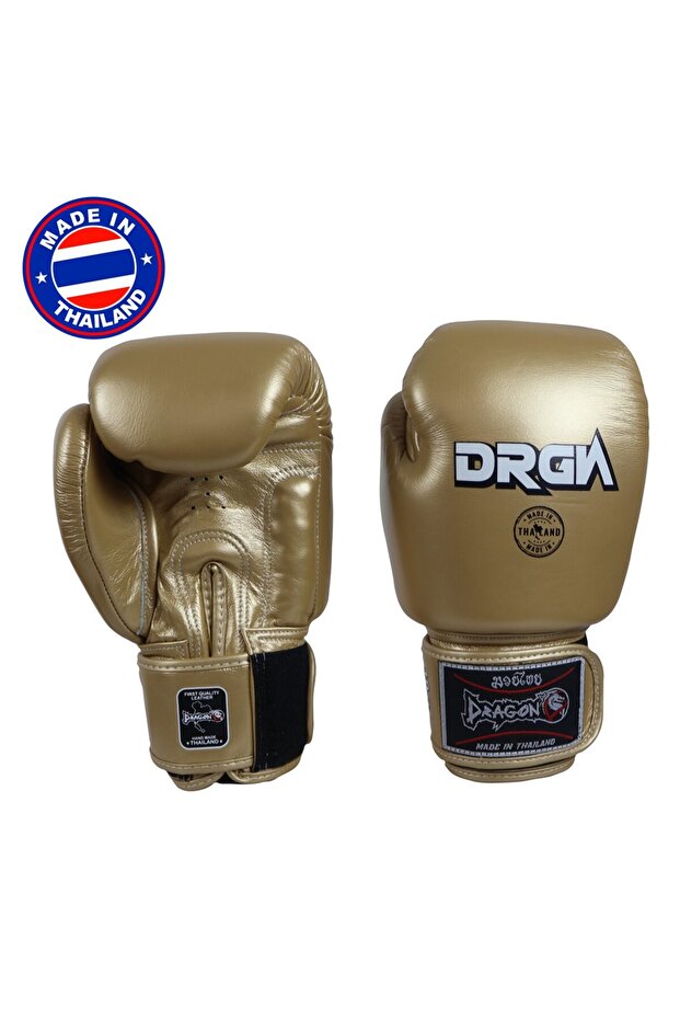 Drgn-G3 Genuine Leather Boxing Gloves Gold Muay Thai Gloves