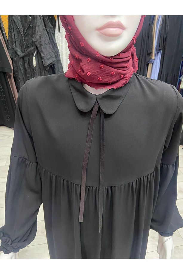 Çocuk Siyah Tesettür Elbise - 5