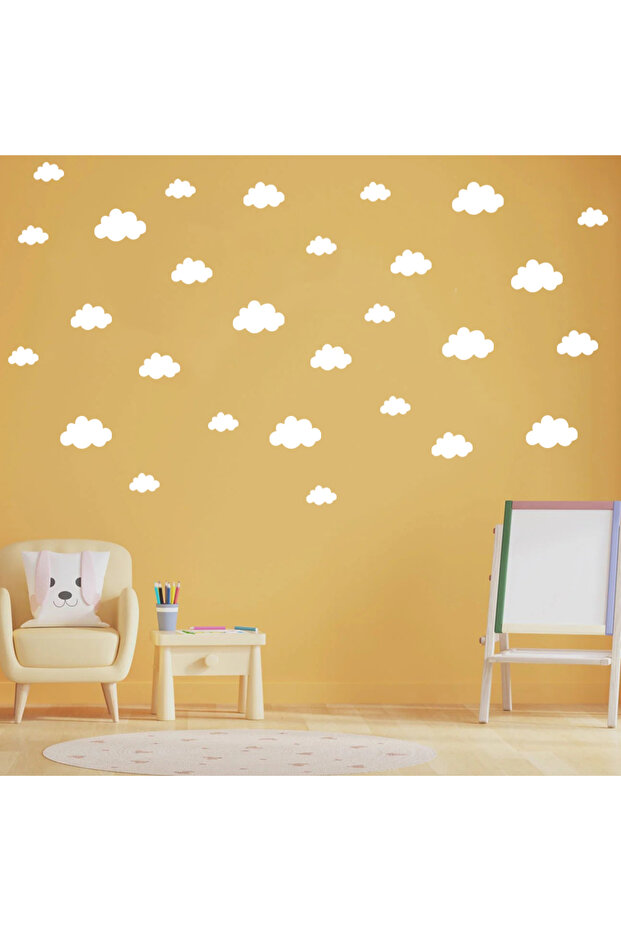White Cloud Wall Sticker 3 - 5.5 - 8.5 - 10cm Mixed Sizes - 100 Pcs