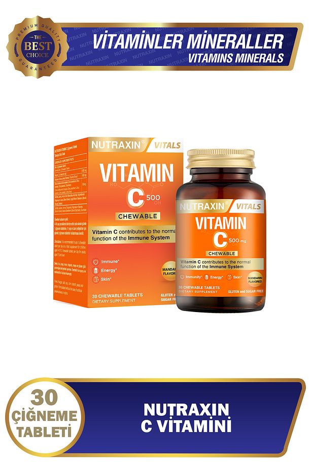 C Vitamini 500 Mg 30 Adet Çiğneme Tableti - 1
