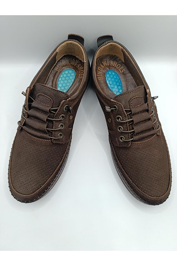 Genuine Leather Inside and Out, Gel Sole, Elastic Laces, Men's Summer Comfortable Casual Lightweight Sandal Shoes