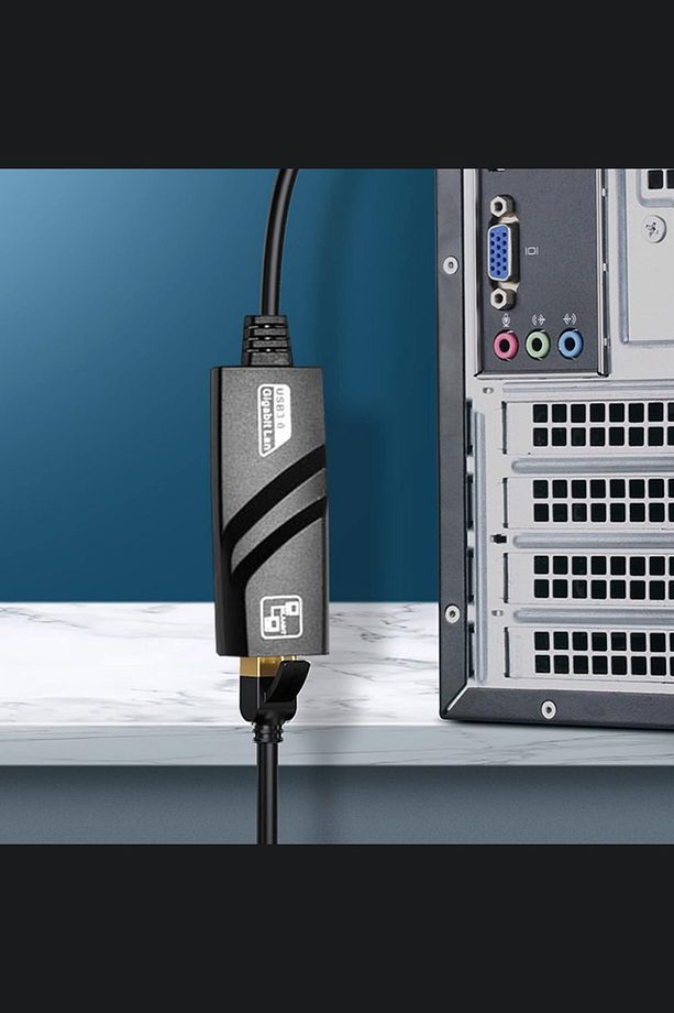 USB3.0 - RJ45 Konnektörü Bilgisayar için 10/100/1000Mbps Ethernet Adaptörü USB Adaptörleri - 3