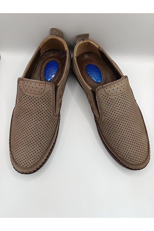 Genuine Leather Inside and Outside Gel Sole Men's Summer Comfortable Daily Lightweight Sandal Shoes