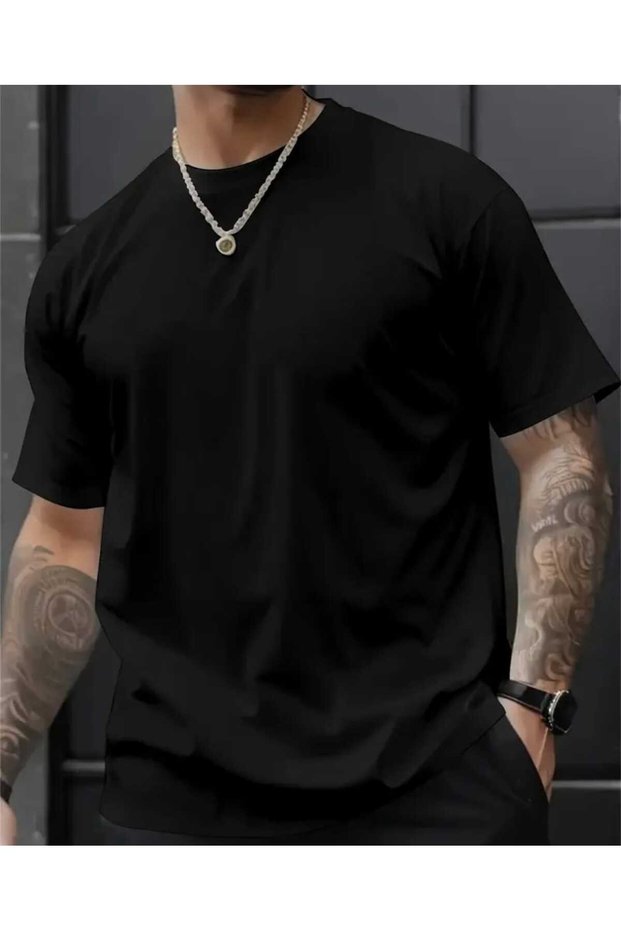 Unisex Cotton Crew Neck Black T-Shirt