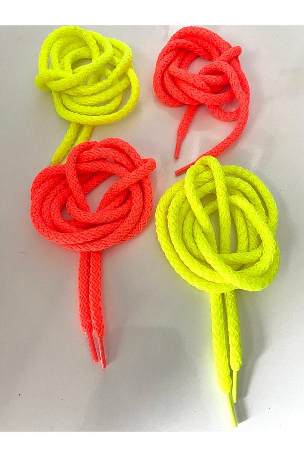 EŞOFMAN,AYAKKABI,KAPÜŞON BAĞCIK İPİ NEON ÇİFT RENK 120CM ( 4'ER ADET ) - 1