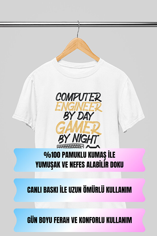 هندسة الكمبيوتر هندسة الكمبيوتر مبرمج هدية 100% قطن تي شيرت أبيض عادي - 5